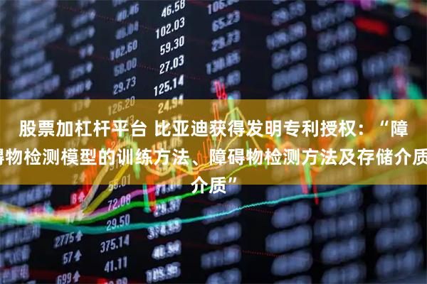 股票加杠杆平台 比亚迪获得发明专利授权：“障碍物检测模型的训练方法、障碍物检测方法及存储介质”